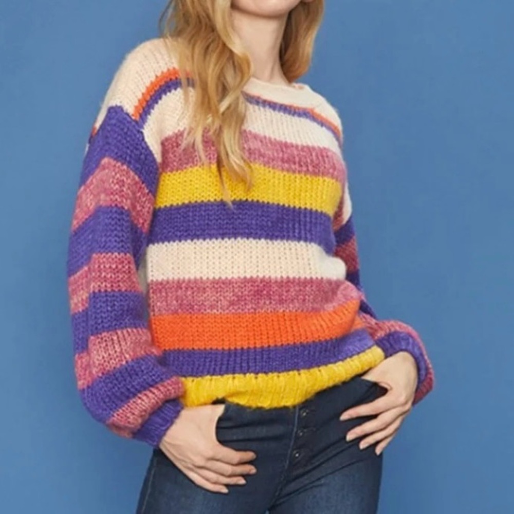 ModCloth Women’s Multi-Color Striped Pullover Sweater.‎ Size Small.